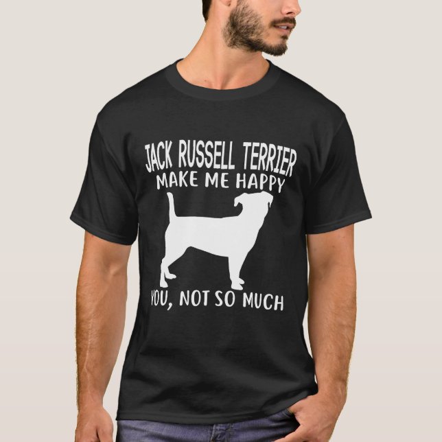 Camiseta Jack Russell Terrier me faz feliz Pai de cachorro  (Frente)