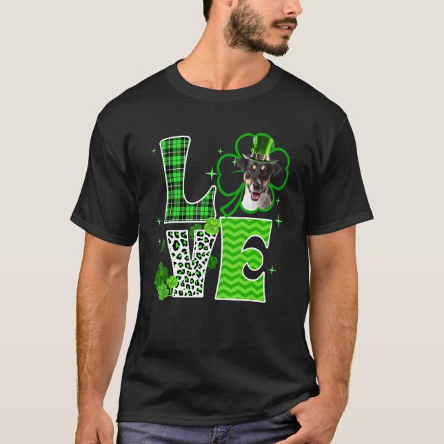 Camiseta Jack Russell Terrier Shamrock C Irish St Patricks (Frente)