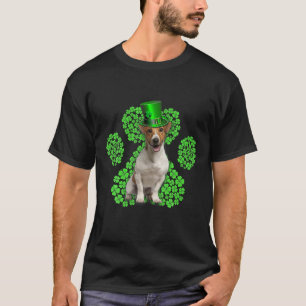 Camiseta Jack Russell Terrier Trevo Pata Trevos Dia de São