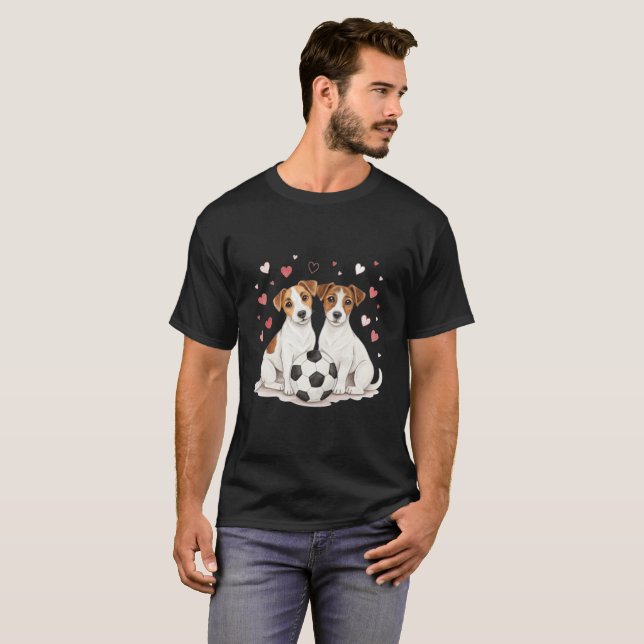 Camiseta Jack Russell Terriers with soccer ball for Valenti (Frente Completa)