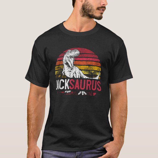 Camiseta Jack Saurus Funny Personalizado Dinossauro T Rex N (Frente)