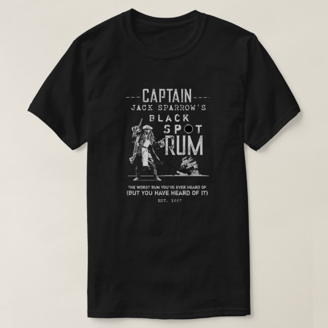 Camiseta Jack Sparrow Rum Pirates da safra do Caribe (Frente do Design)