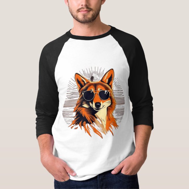 Camiseta Jackal com óculos de sol nas ideias de presentes d (Frente)