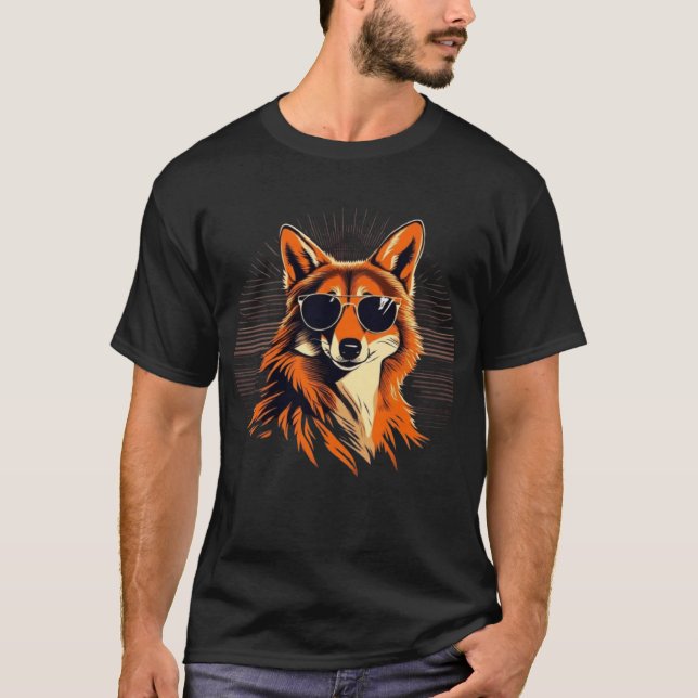 Camiseta Jackal com óculos de sol nas ideias de presentes d (Frente)