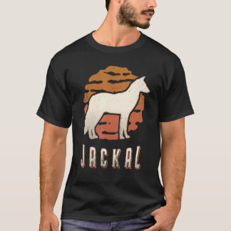Camiseta Jackal Vintage Retro Classic Animal Sunset