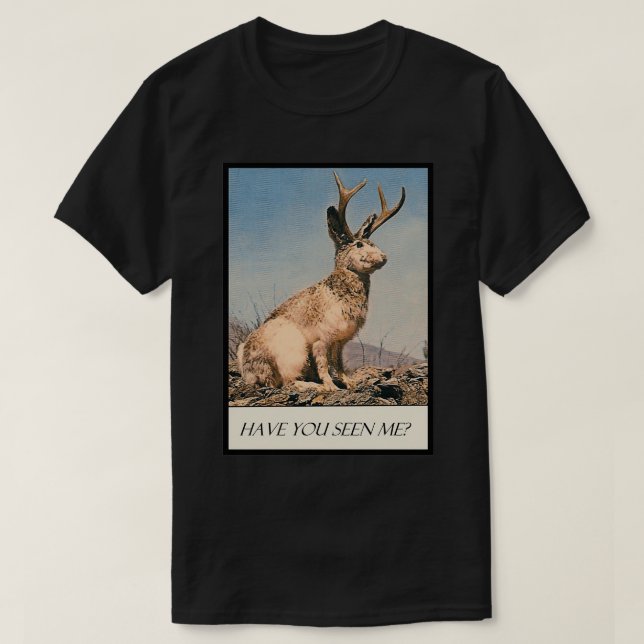 Camiseta Jackalope, Você Me Viu? (Frente do Design)