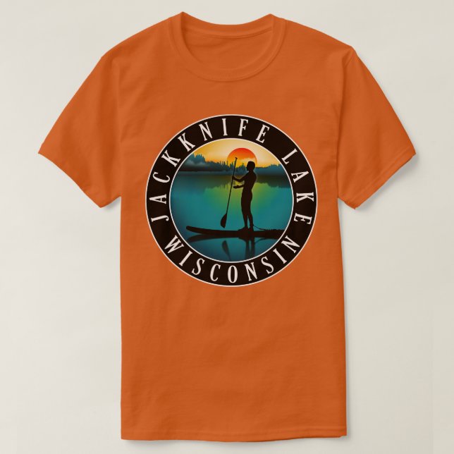 Camiseta Jackfaca Lake Wisconsin Paddleinternamento (Frente do Design)