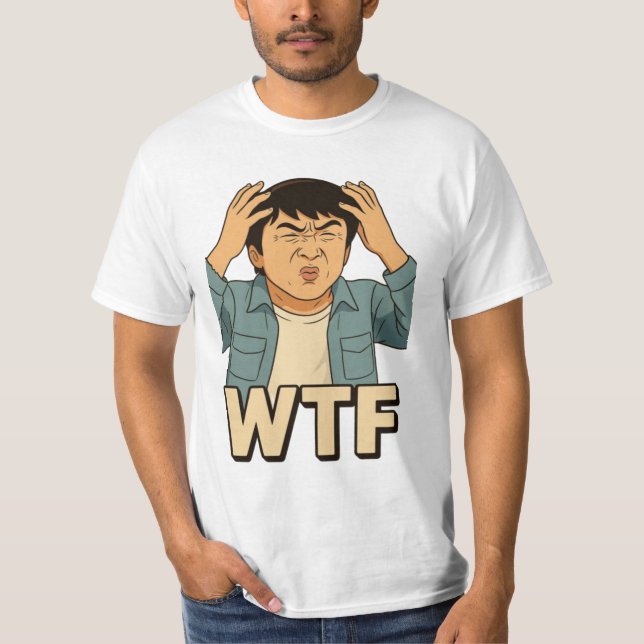 Camiseta Jackie Chan WTF Meme T-Shirt - Ghibli Art Style (Frente)