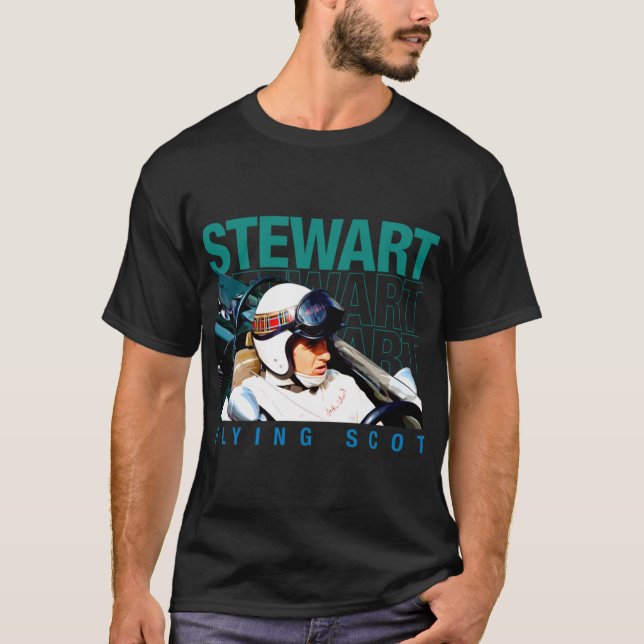 Camiseta Jackie Stewart capacmet F1 Champion 60s 70s (Frente)