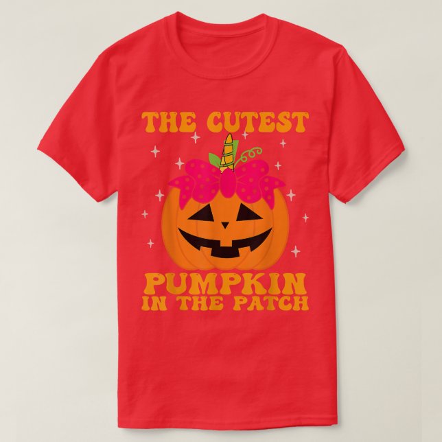 Camiseta JackOLantern Halloween Pumpkin Unicorn Girl Toddle (Frente do Design)