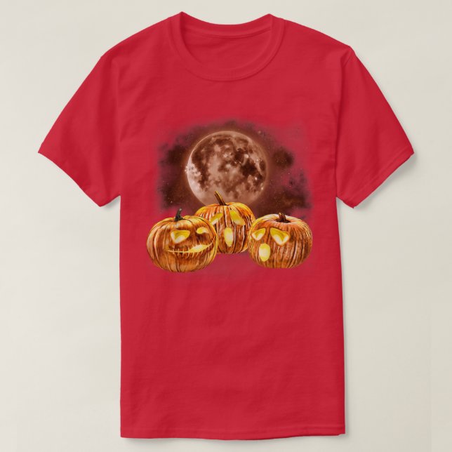 Camiseta Jackolantern Howling na Lua JackOLanterna (Frente do Design)