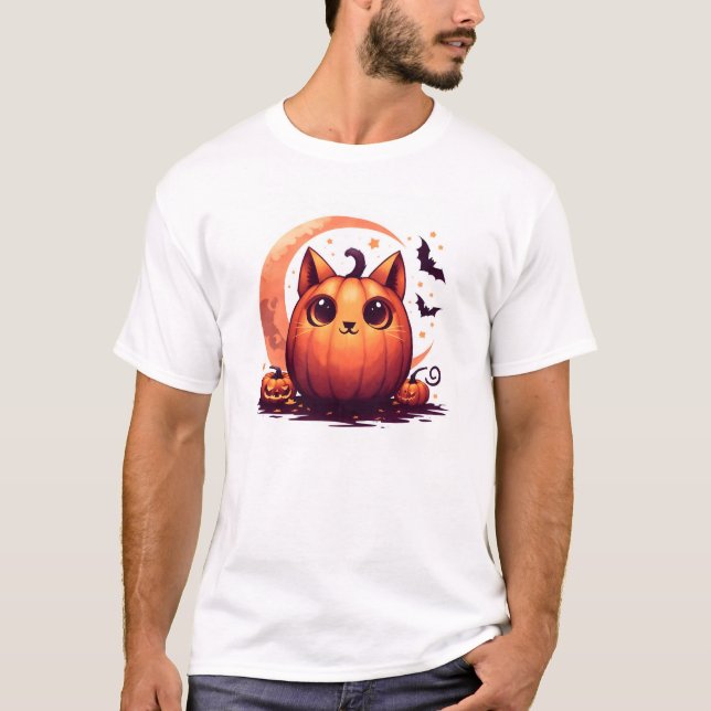 Camiseta Jack'O'Lanterna Cat (Frente)