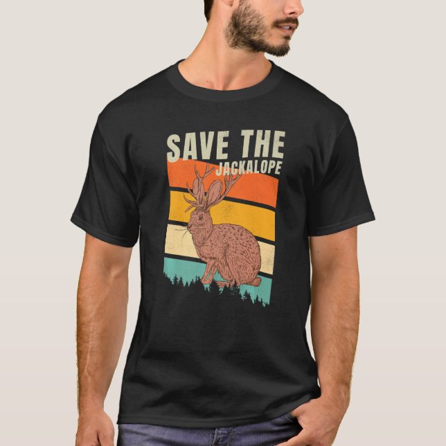 Camiseta Jackrabbit Desert Mountain Cactus Believe Save The (Frente)
