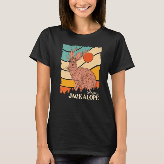 Camiseta Jackrabbit Desert Mountain Cactus Sunshine Arizona (Frente)
