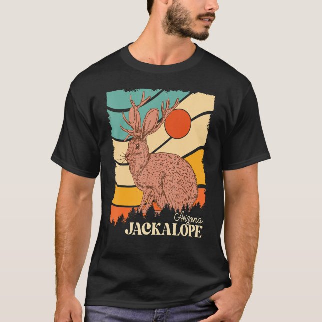 Camiseta Jackrabbit Desert Mountain Cactus Sunshine Arizona (Frente)