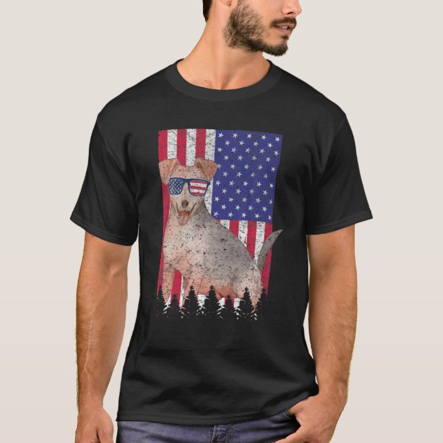 Camiseta Jackshund Patriotic Dog USA Orgulho Americano Band (Frente)