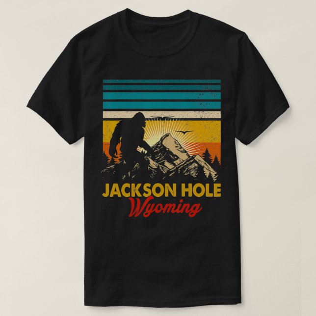 Camiseta Jackson Hole Wyoming Bigfoot National Park Mountai (Frente do Design)