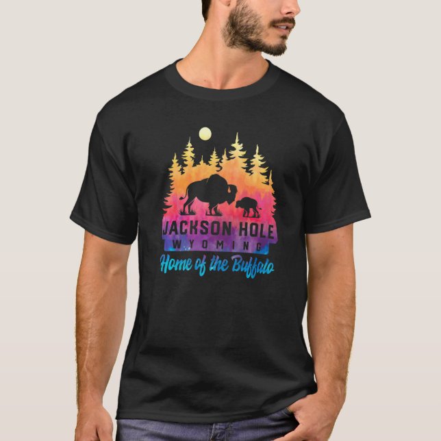 Camiseta Jackson Hole Wyoming Buffalo Grand Teton Mounties (Frente)