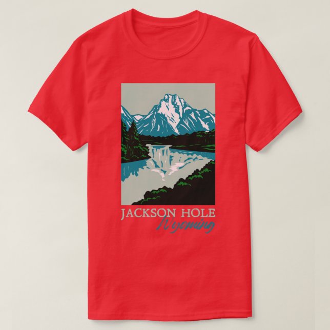 Camiseta Jackson Hole Wyoming Retro Monta Souvenir (Frente do Design)