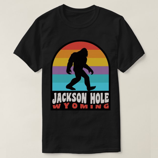 Camiseta Jackson Hole Wyoming Retro Sunset (Frente do Design)