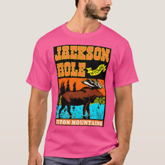 Camiseta Jackson Hole Wyoming Teton Vintage Montanhas Moose