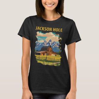 Camiseta Jackson Hole Wyoming Tetons Viagem Retro