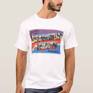 Camiseta Jacksonville Beach Flórida FL Antiga Viagem Souve