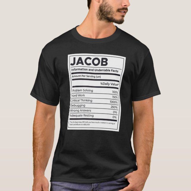 Camiseta Jacob Nutrition Information Problem Solving Duro W (Frente)