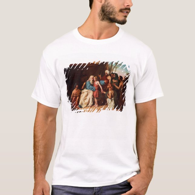 Camiseta Jacob que recusa liberar Benjamin, 1829 (óleo em c (Frente)