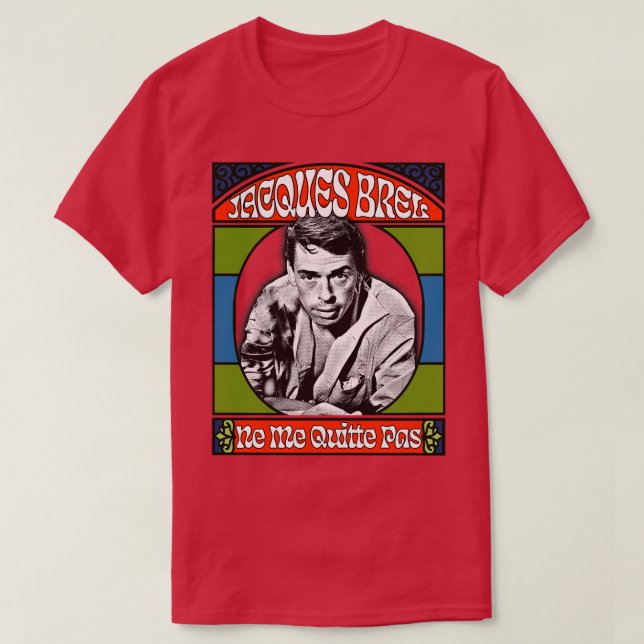 Camiseta Jacques Brel Retro Fan Design (Frente do Design)
