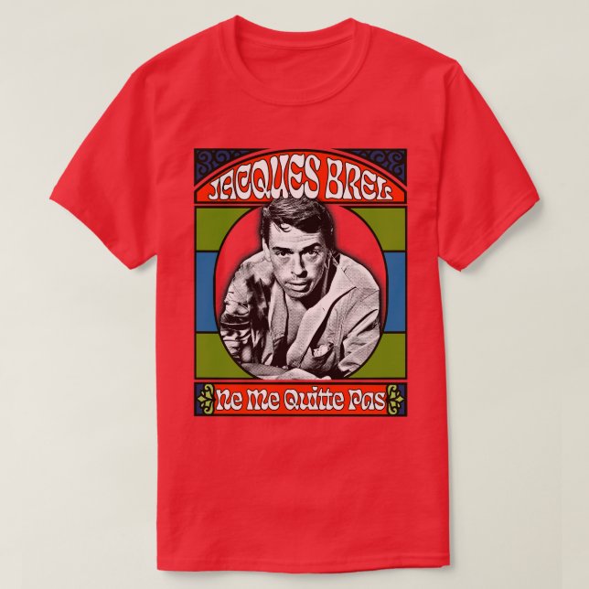 Camiseta Jacques Brel Retro Fan Design (Frente do Design)