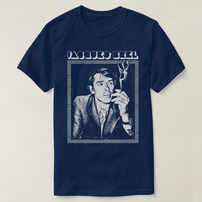 Camiseta Jacques Brel Retro Fan Design 1 (Frente do Design)