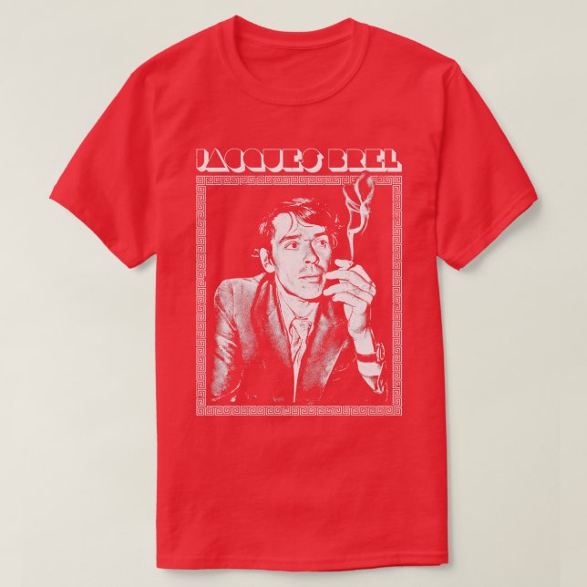 Camiseta Jacques Brel Retro Fan Design 1 (Frente do Design)