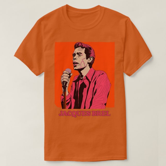 Camiseta Jacques Brel Retro Fan Design 2 (Frente do Design)