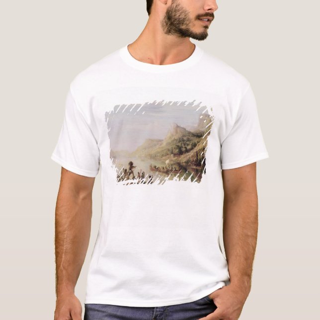 Camiseta Jacques Cartier que descobre o St. Lawrence (Frente)