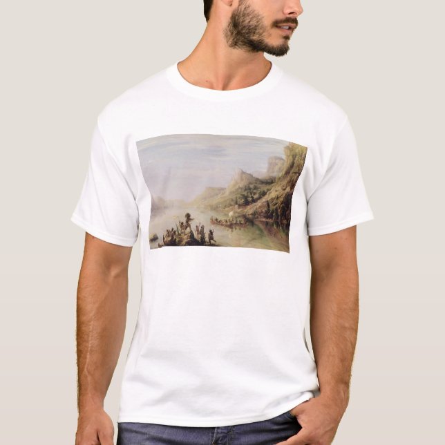 Camiseta Jacques Cartier que descobre o St. Lawrence (Frente)