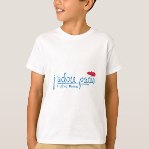 Camiseta j'adore Paris (amor Paris de I) com boina vermelha