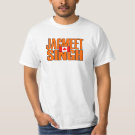Camiseta Jagmet Singh Orange Block Text Flag Canadense