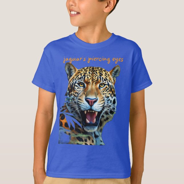 Camiseta Jaguar Celestial da Floresta Encantada (Frente)