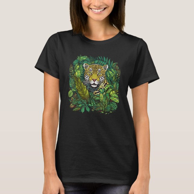 Camiseta Jaguar In Jungle Big Cat  Print Graphic 1 (Frente)