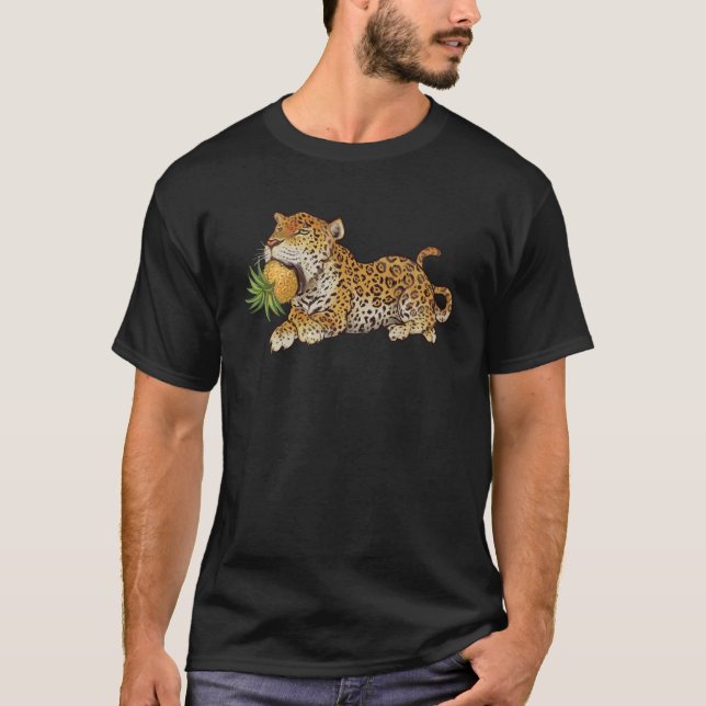 Camiseta Jaguar Panthera comendo abacaxi onca para Big ca (Frente)
