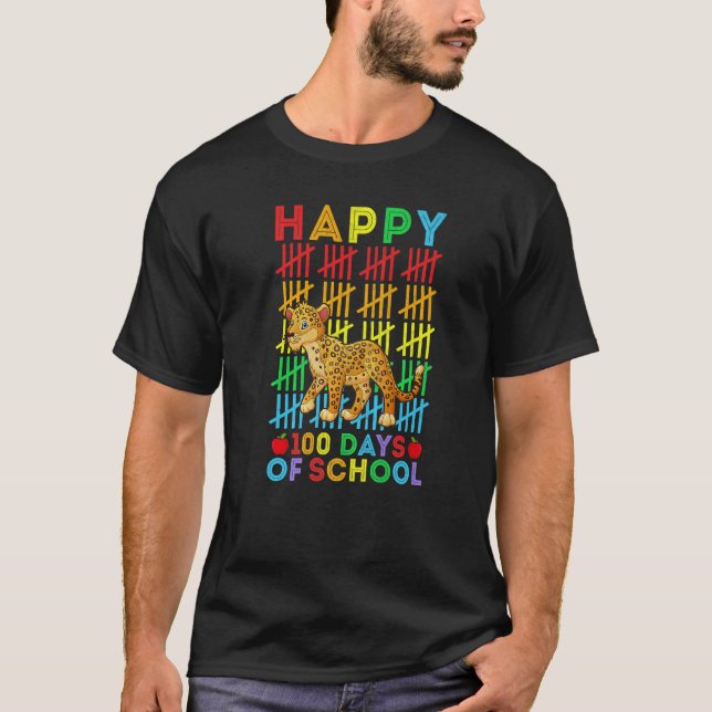 Camiseta Jaguar Teacher Student Happy 100 Days of School (Frente)