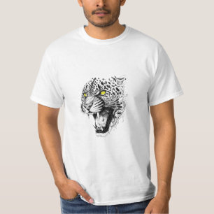 Camiseta Jaguar Wild Animal Nature Illustration Art Tattoo