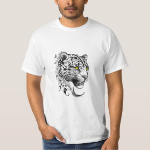 Camiseta Jaguar Wild Animal Nature Illustration Art Tattoo