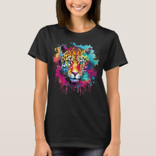 Camiseta Jaguar Wildlife Big Cat Lover Arte Esparcial Color