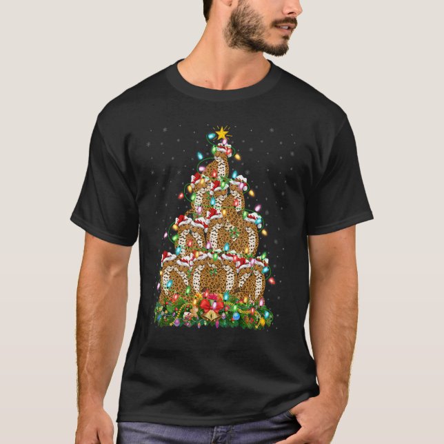 Camiseta Jaguar Xmas lança Papais noeis Jaguar Árvore de Na (Frente)
