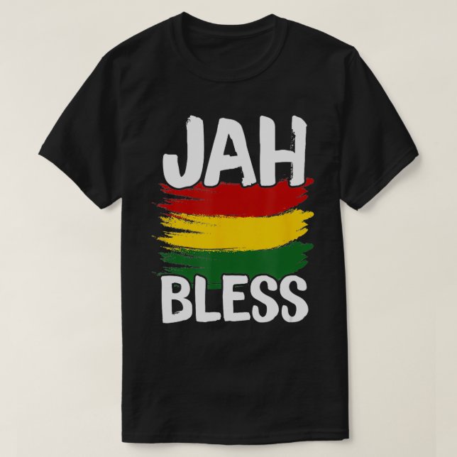 Camiseta Jah Bless Reggae Rasta Rastafari Jamaican (Frente do Design)