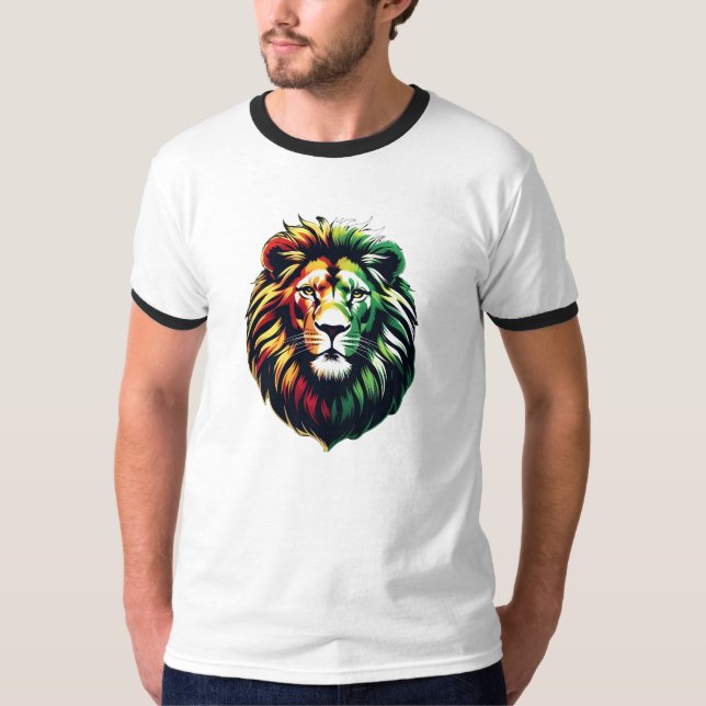 Camiseta Jah Bless - Reggae Ringer Men's T-Shirt (Frente)