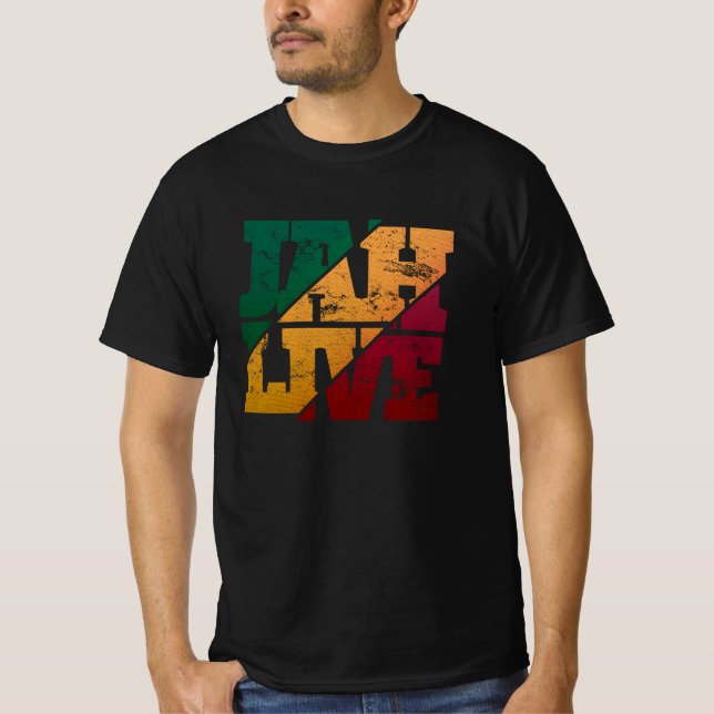 Camiseta Jah Live Rasta Cores Distintas (Frente)
