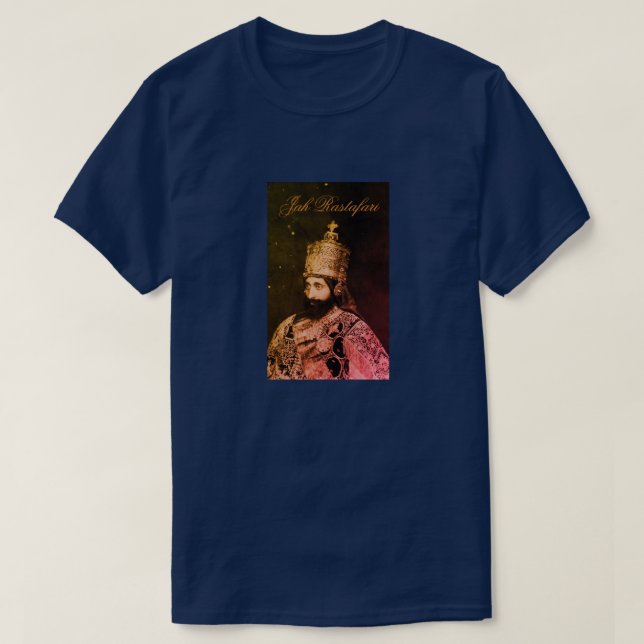 Camiseta Jah Rastafari Haile Selassie Rasta Reggae INI Love (Frente do Design)